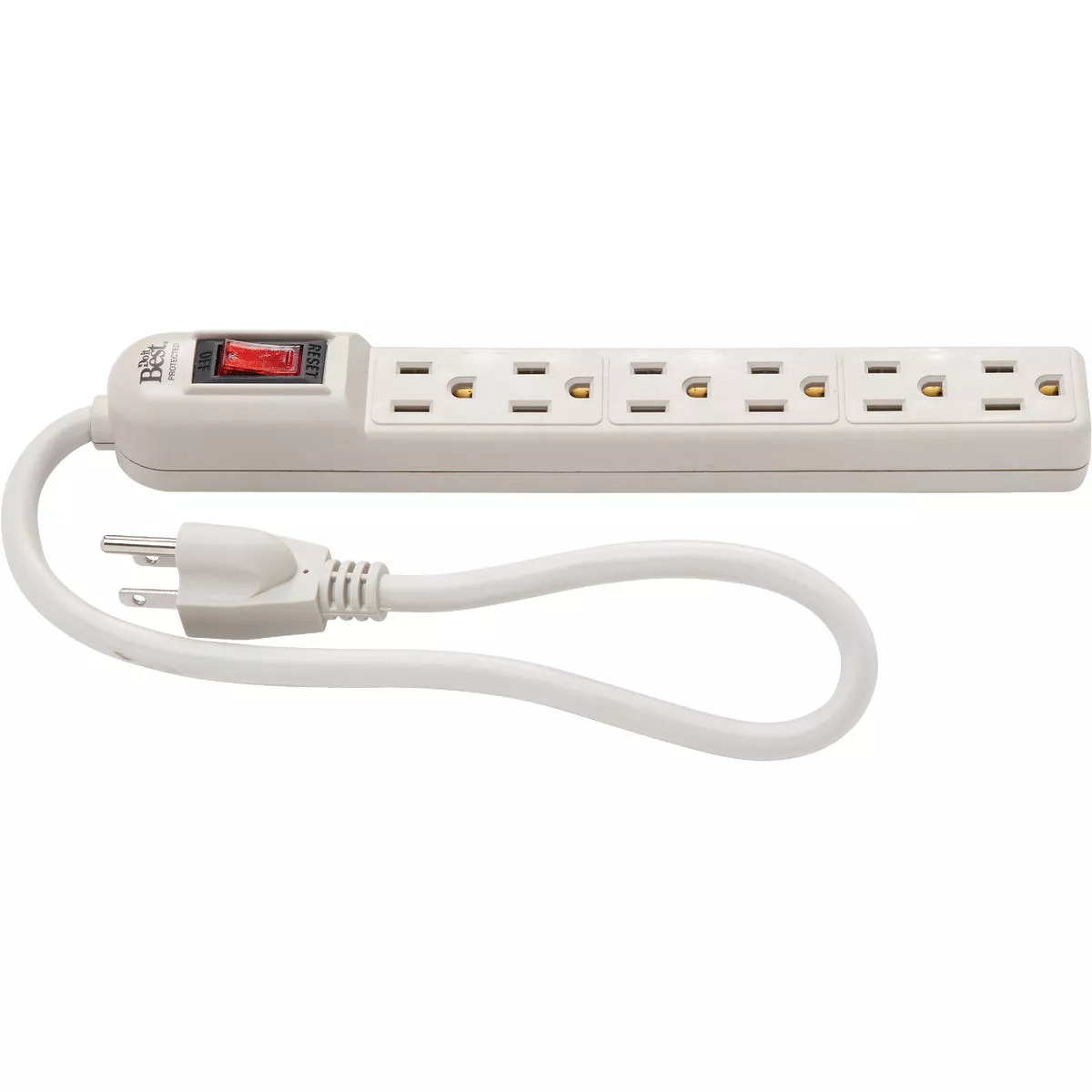 Do it 6-Outlet 150J Gray Grounded Surge Protector Strip with 1-1/2 Ft. Cord - photo 2