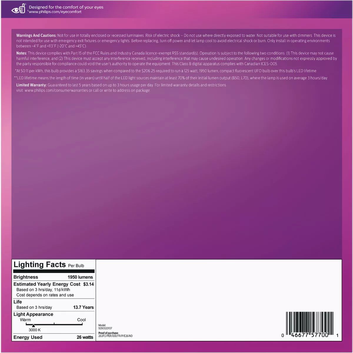 Philips 125W Equivalent Bright White Wide Surface Medium LED Floodlight Light Bulb - photo 5