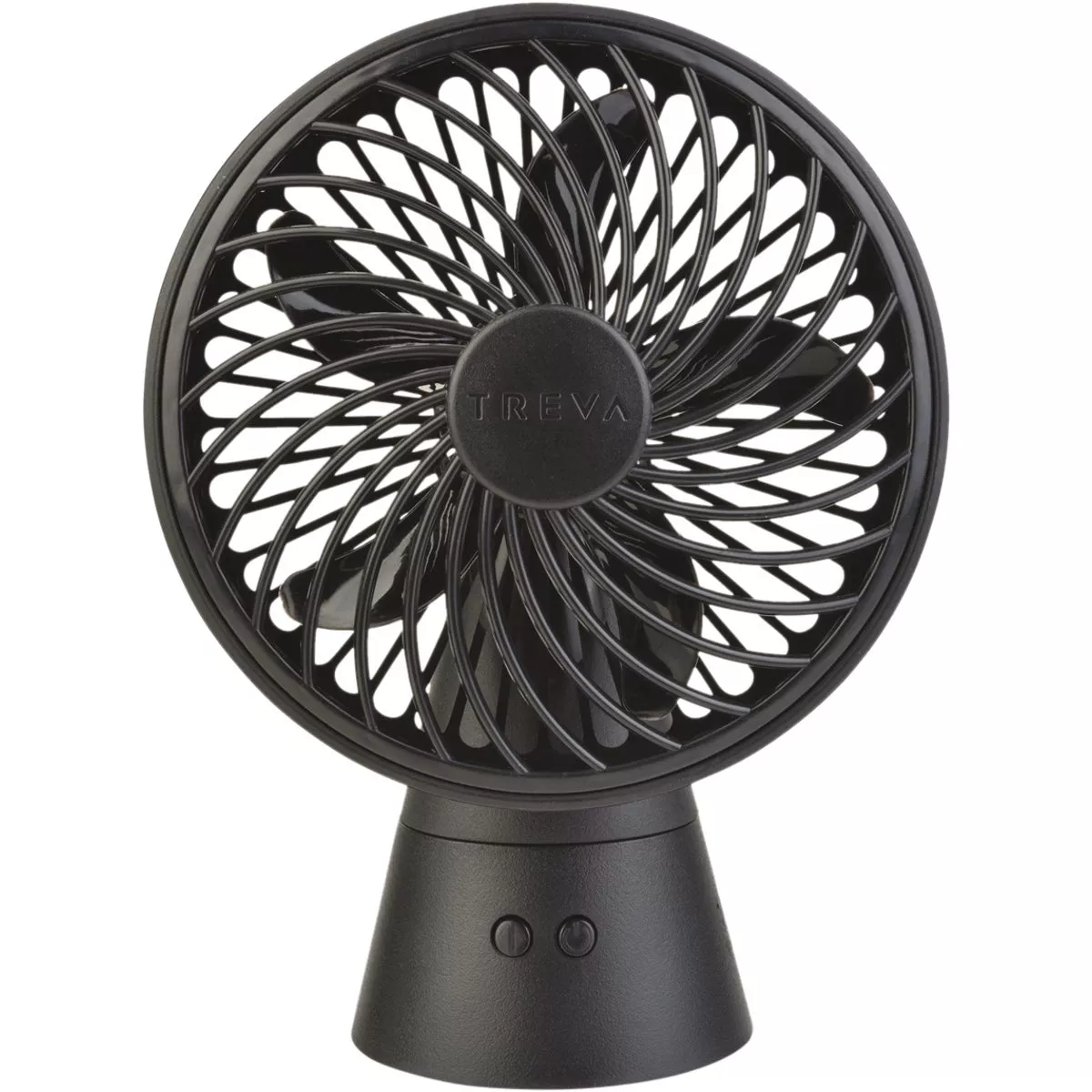 Treva 5 In. 3-Speed Black Oscillating Rechargeable Battery Operated Fan