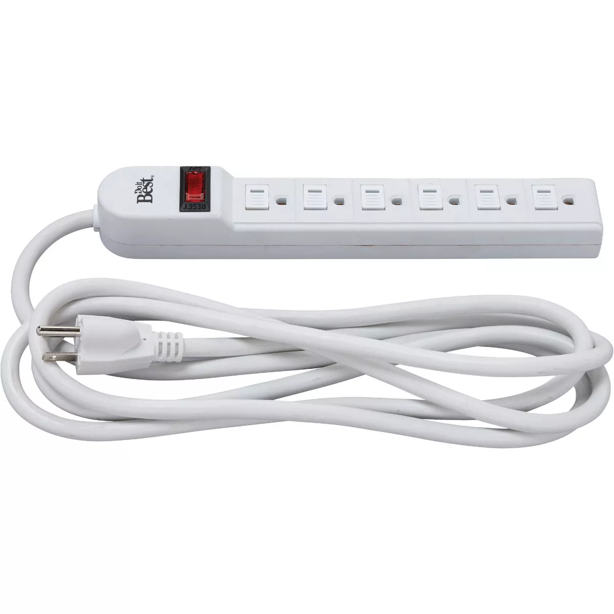 Do it Best Extra Reach 6-Outlet White Power Strip with 8 Ft. Cord - photo 2