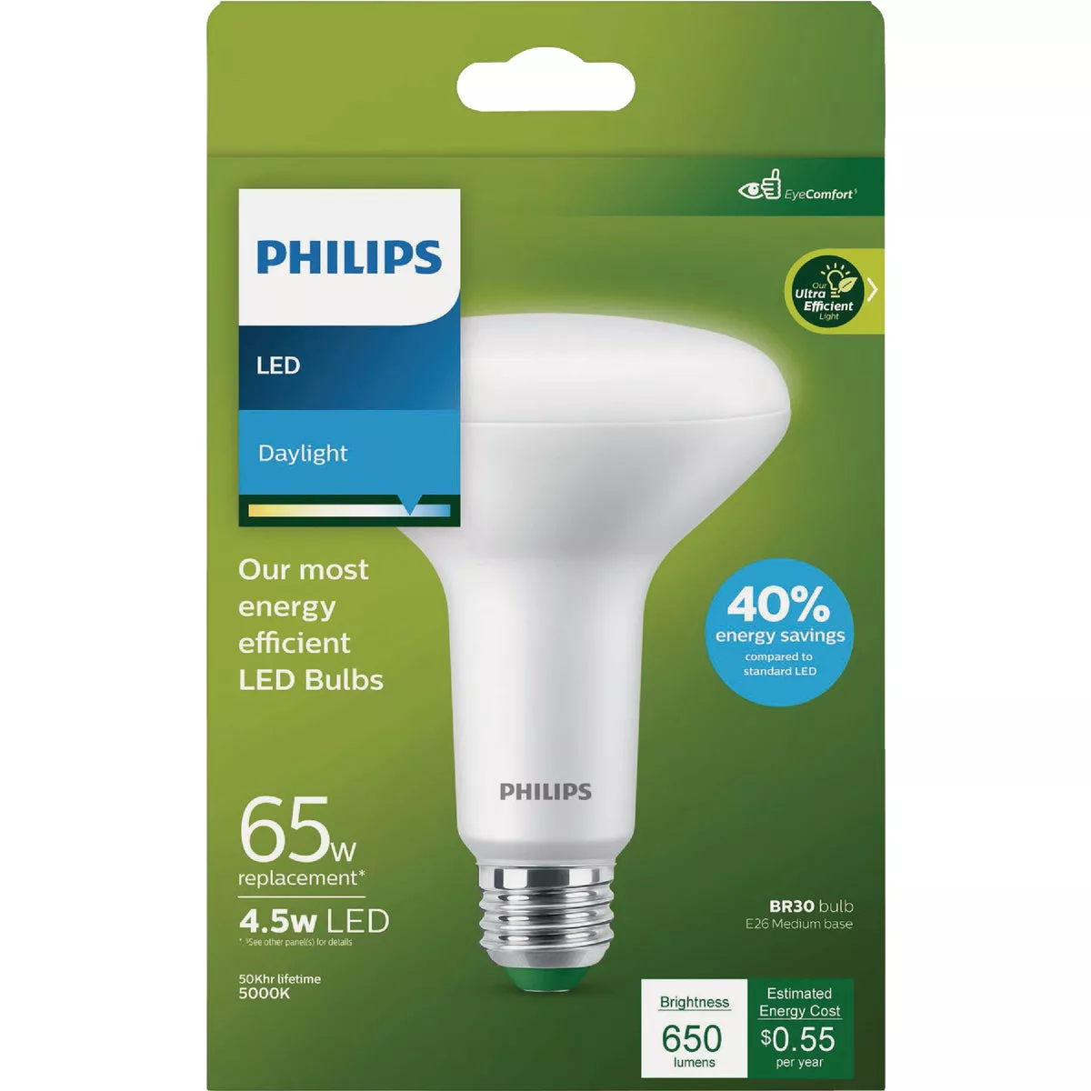Philips Ultra Efficient 65W Equivalent Daylight BR30 Medium LED Floodlight Light Bulb - photo 2