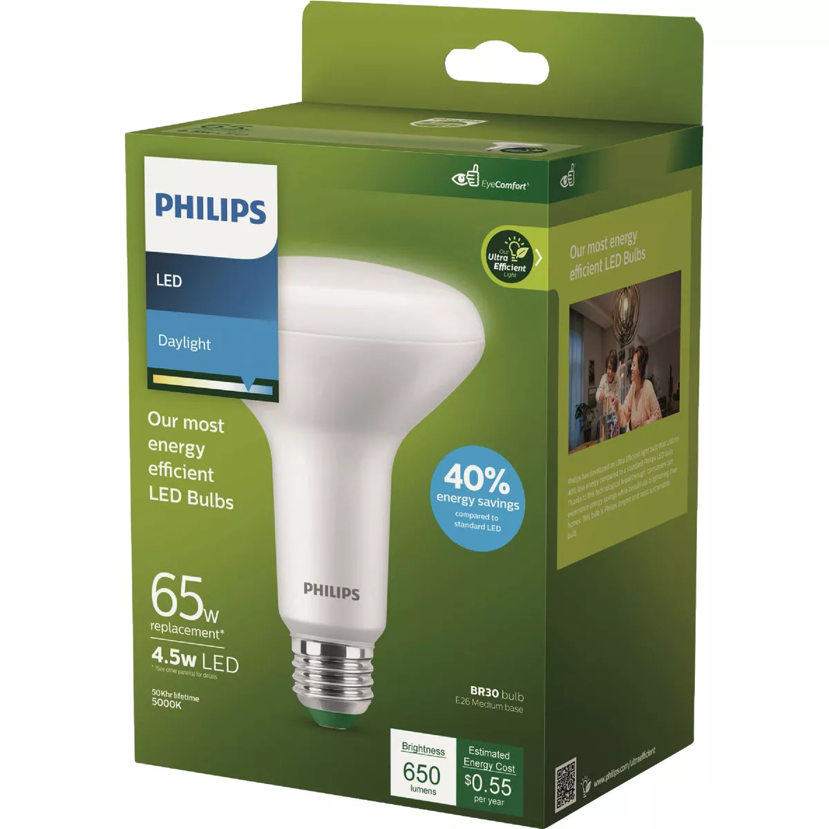 Philips Ultra Efficient 65W Equivalent Daylight BR30 Medium LED Floodlight Light Bulb - photo 5