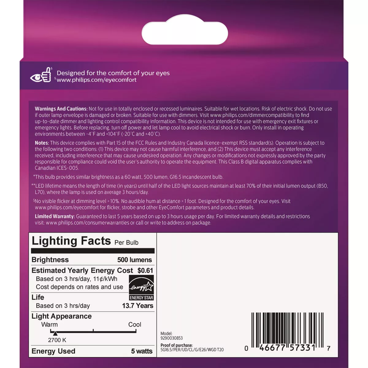 Philips Ultra Definition 60W Equivalent Soft White G16.5 Medium LED Decorative Light Bulb (2-Pack) - photo 5