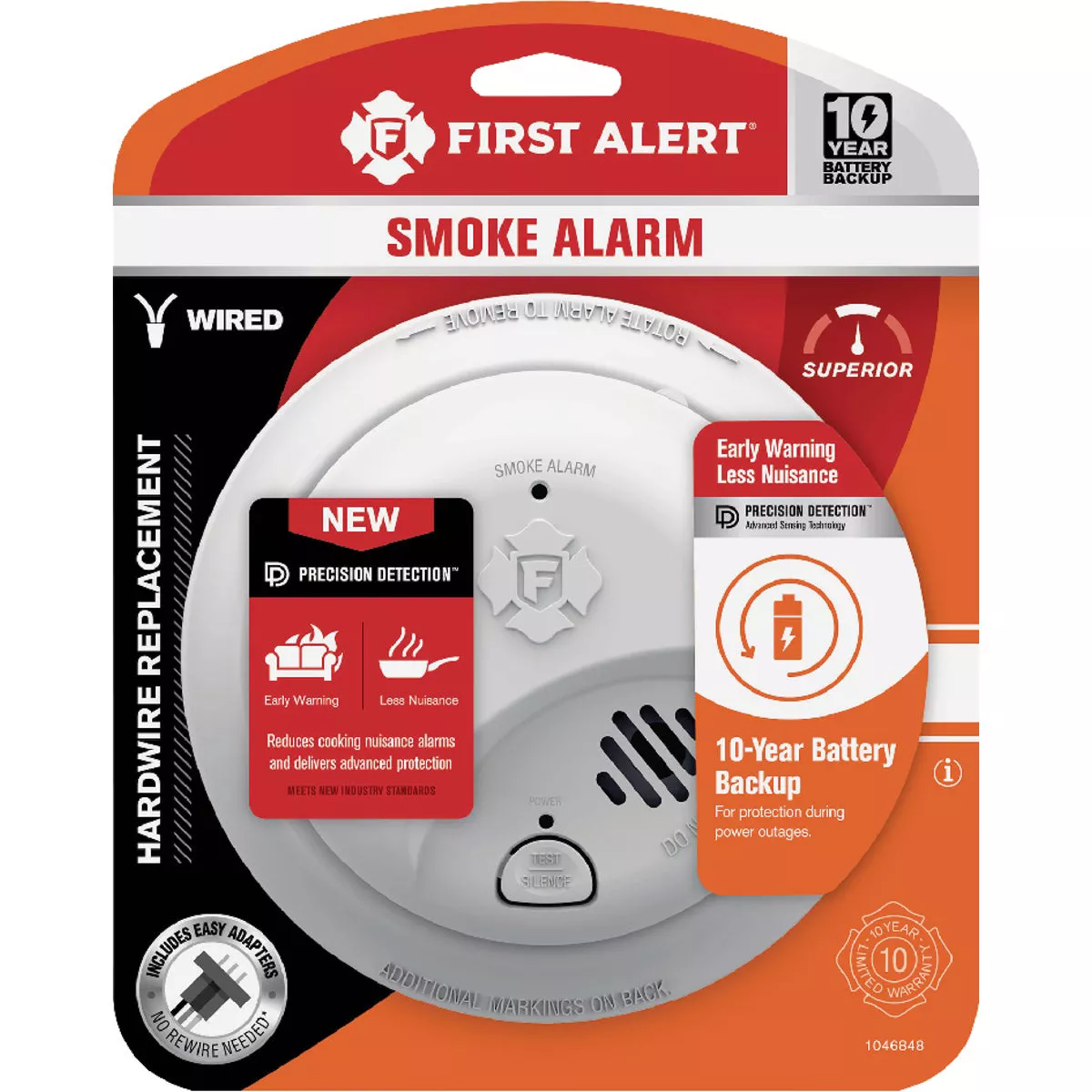 First Alert SMI105-AC Interconnect Hardwire Ionization Smoke Alarm with 10-Year Battery Backup