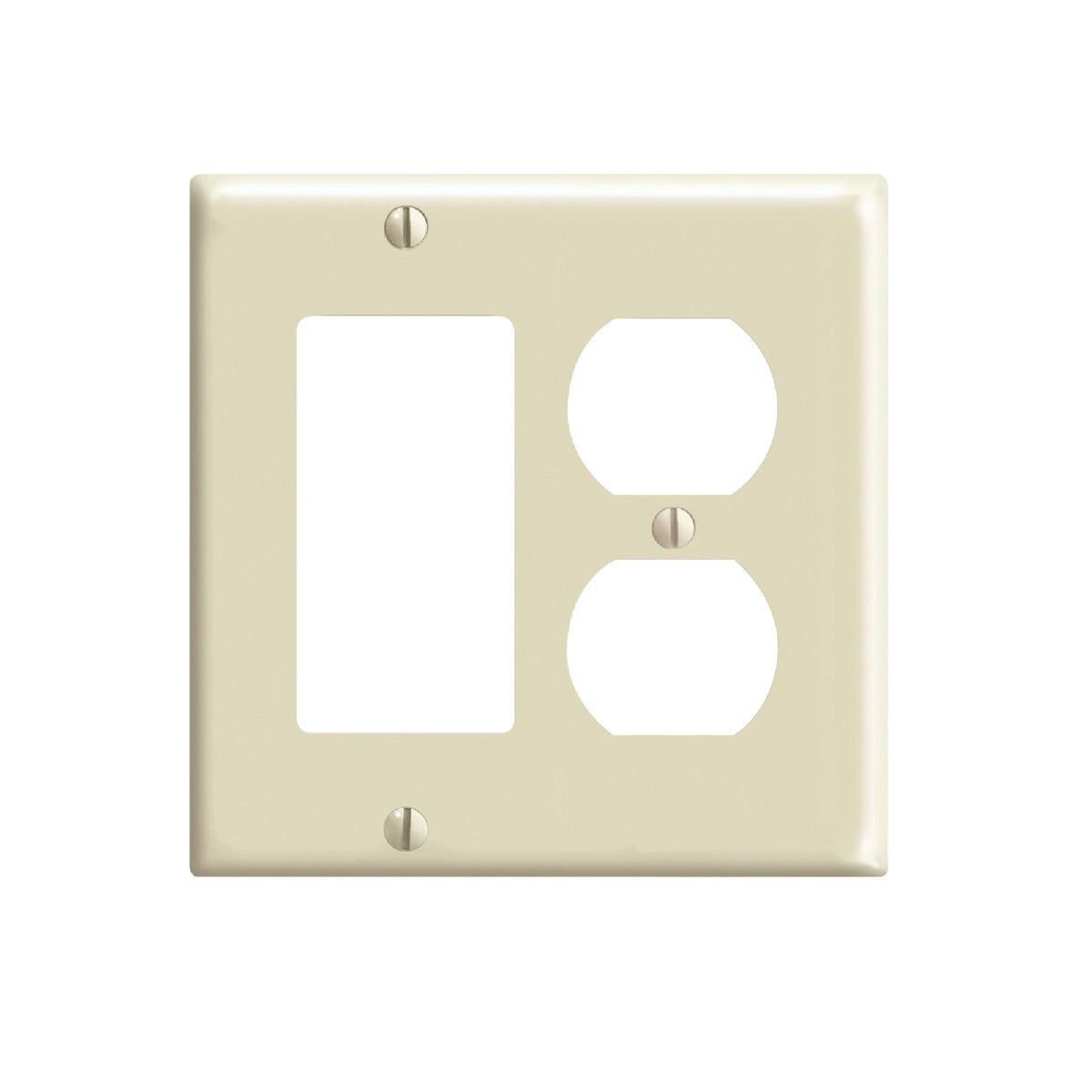 Leviton 2Gang Smooth Plastic Single Rocker/Duplex Outlet Wall Plate