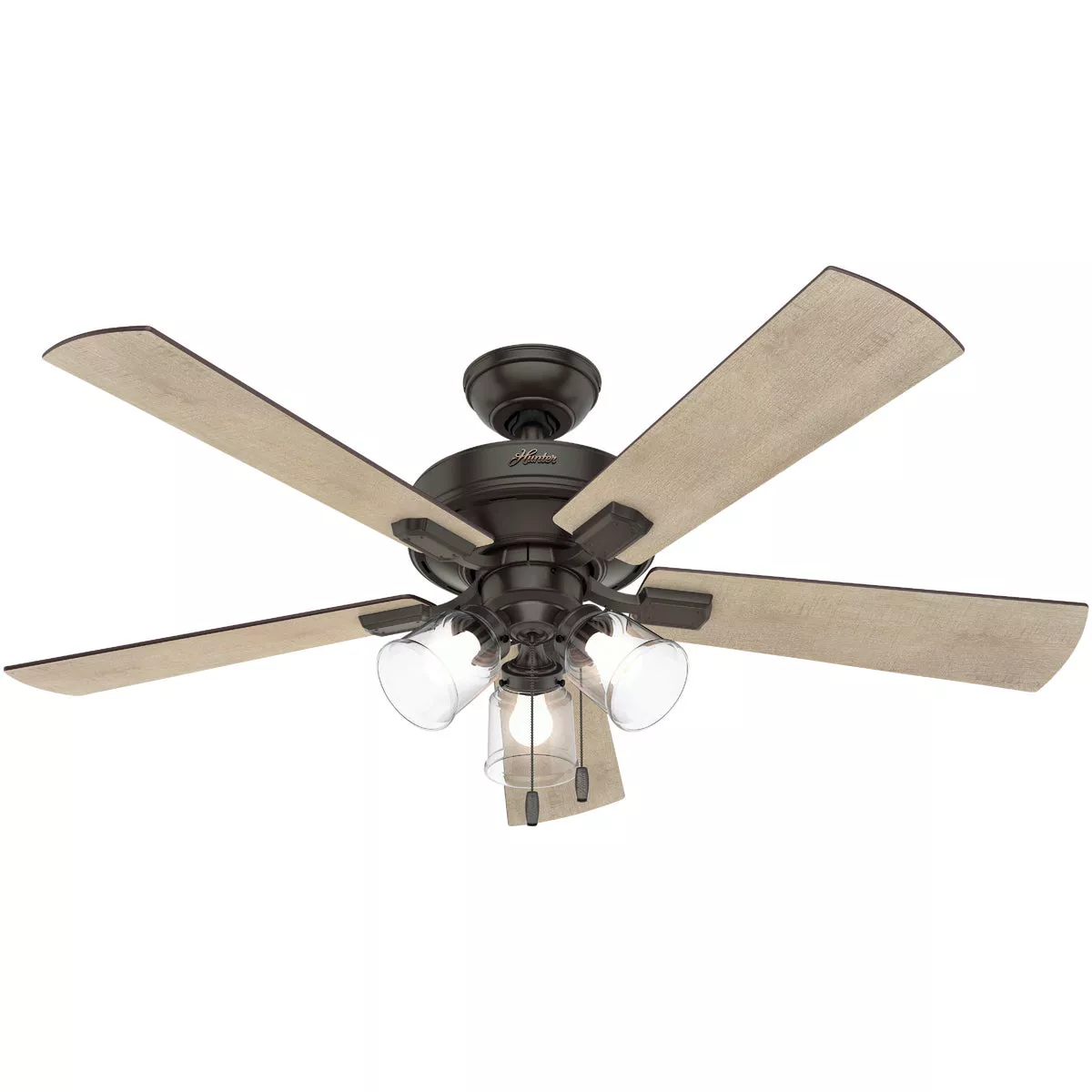 Hunter Crestfield 52 In. Noble Bronze Ceiling Fan with Light Kit