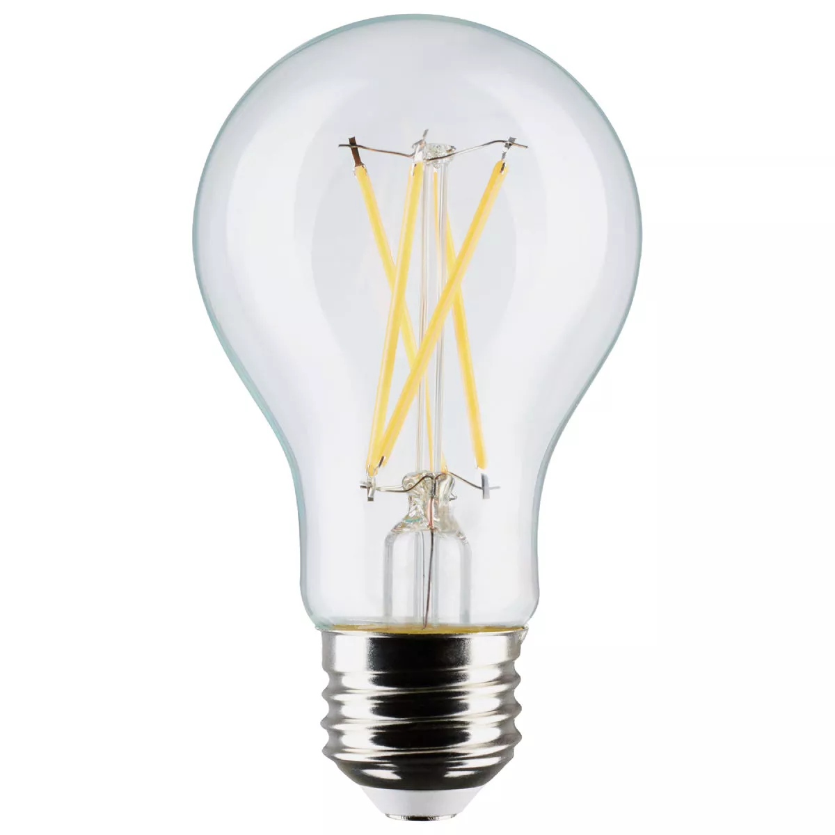 Satco 60W Equivalent Warm White A19 Medium Clear Dimmable LED Light Bulb (4-Pack)