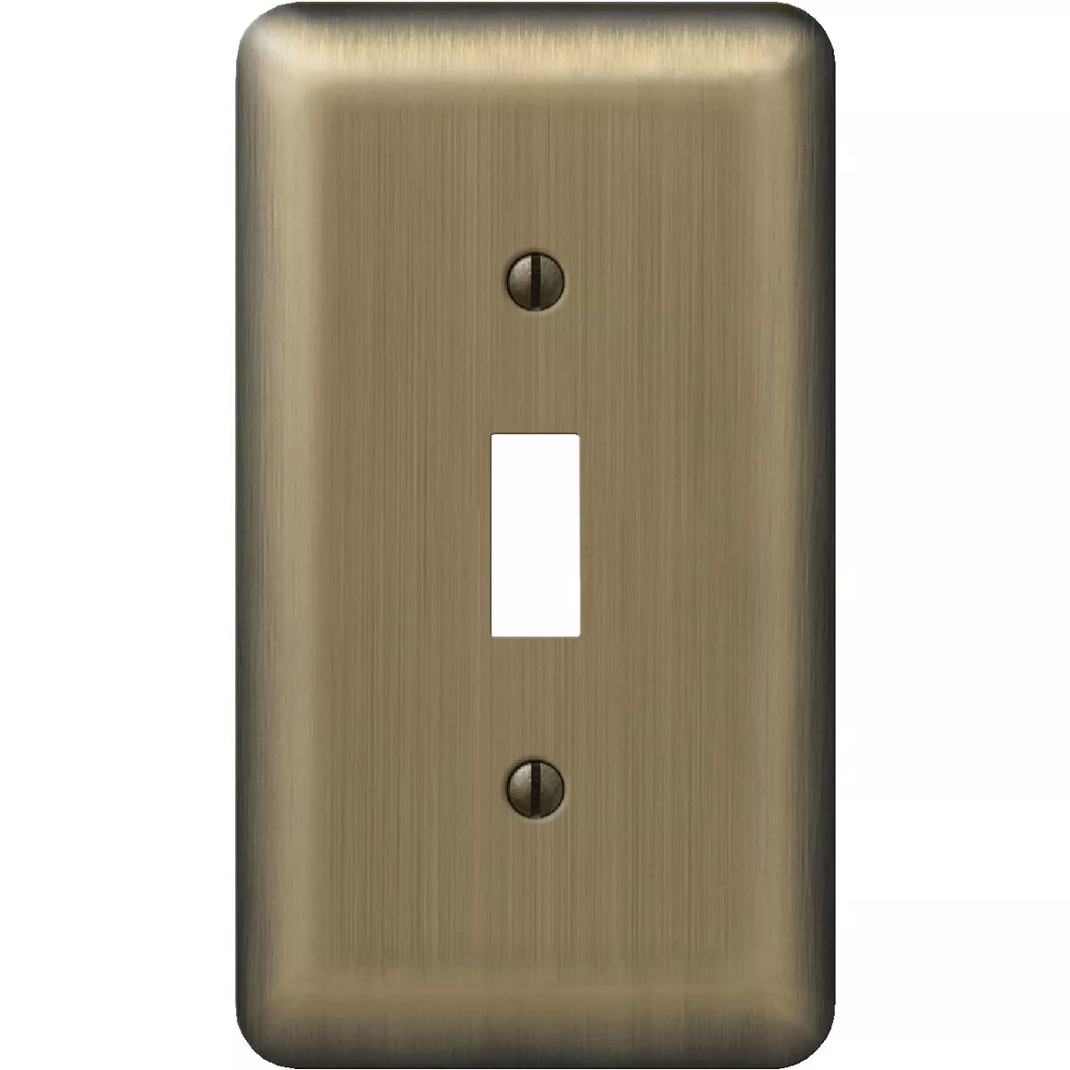 Amerelle 1-Gang Stamped Steel Toggle Switch Wall Plate, Brushed Brass