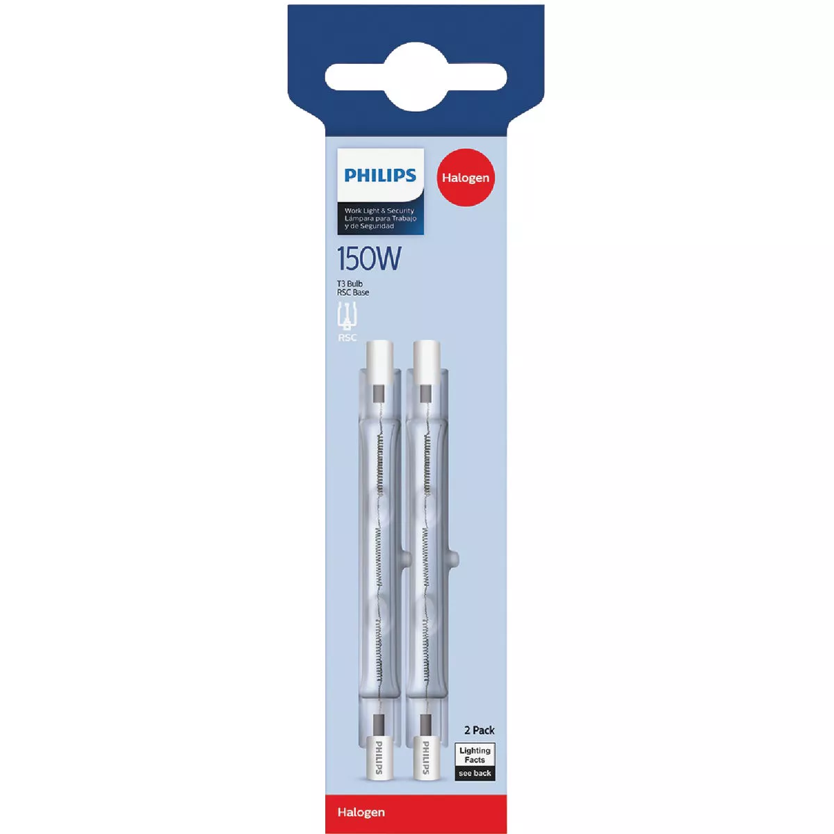 Philips 150W 120V Clear R7S Base T3 Halogen Work & Security Lighting Light Bulb (2-Pack) - photo 2