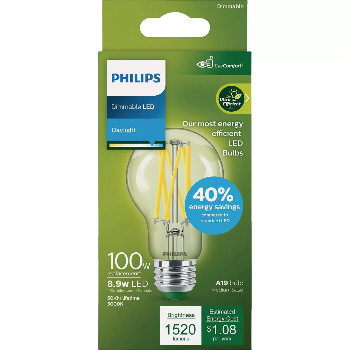 Philips Ultra Efficient 100W Equivalent Daylight A19 LED Light Bulb - photo 3