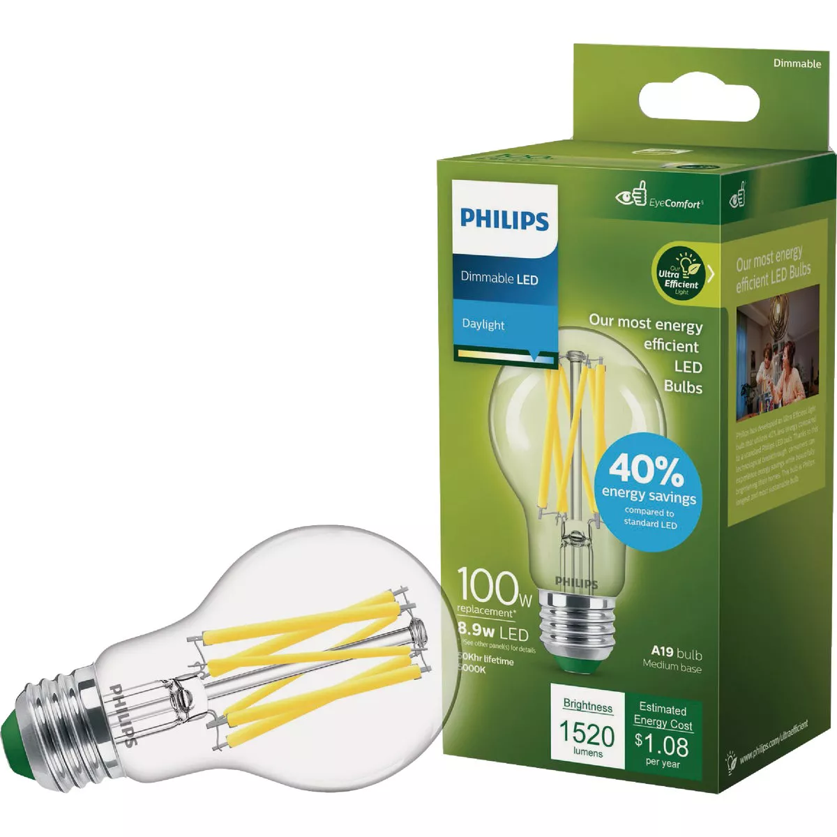 Philips Ultra Efficient 100W Equivalent Daylight A19 LED Light Bulb - photo 5
