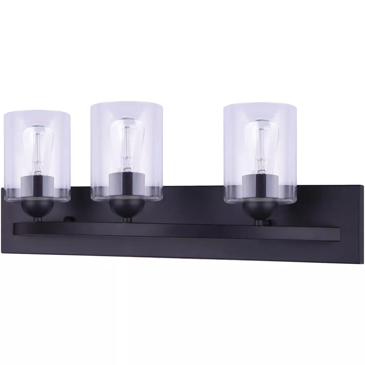Canarm 3-Bulb Matte Black Vanity Bath Light Fixture with Easy Connect