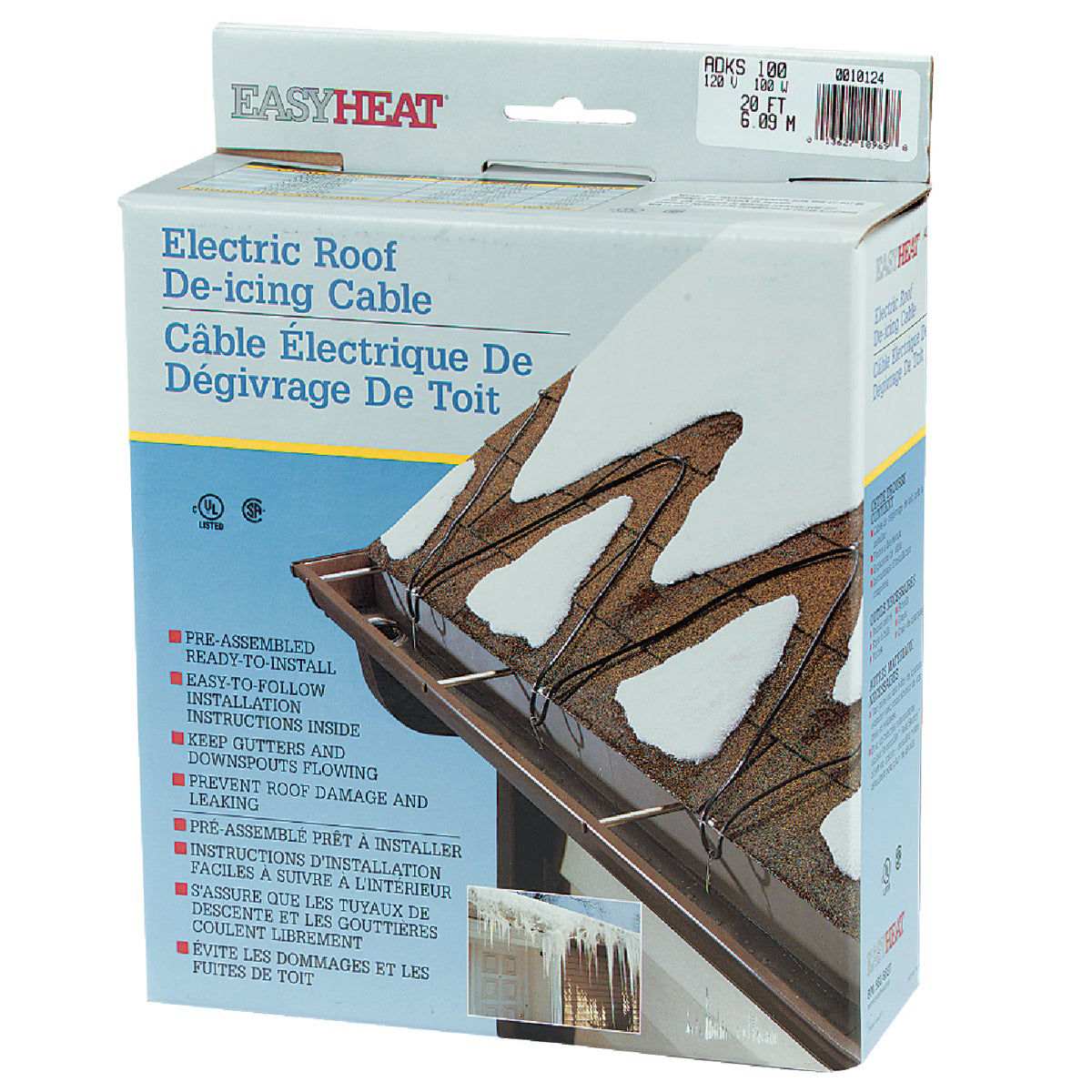 Easy Heat ADKS 100 ft. L De-Icing Cable For Roof and Gutter