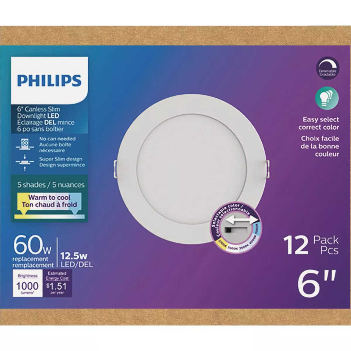 Philips 6 In. 1000 Lm. 5CCT Slim Canless Downlight (12-Pack) - photo 2
