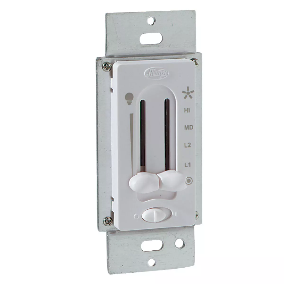 Hunter White 4-Speed/Full Range Dimmer Dual Slide Fan Control Switch