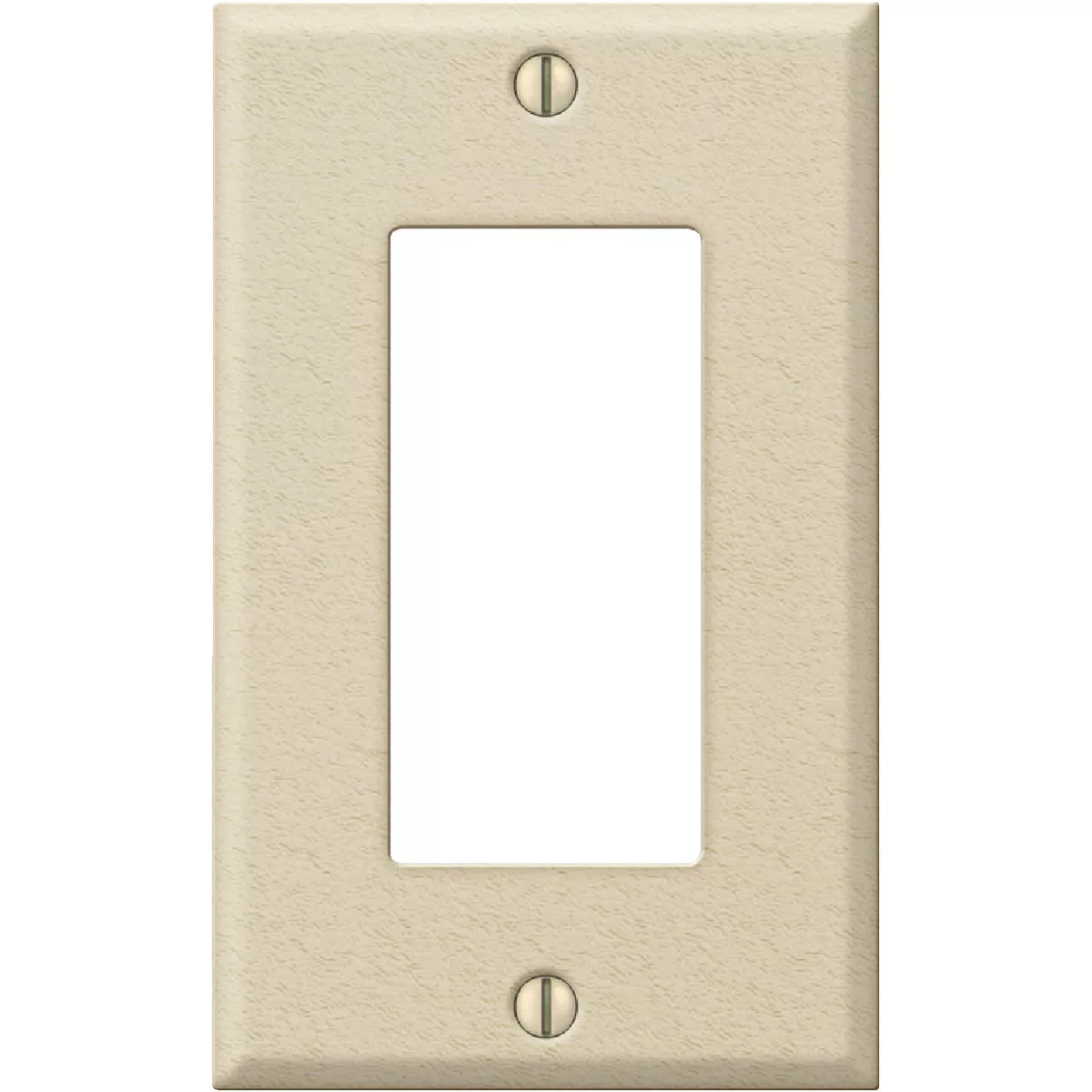 Amerelle PRO 1-Gang Stamped Steel Rocker Decorator Wall Plate, Ivory Wrinkle
