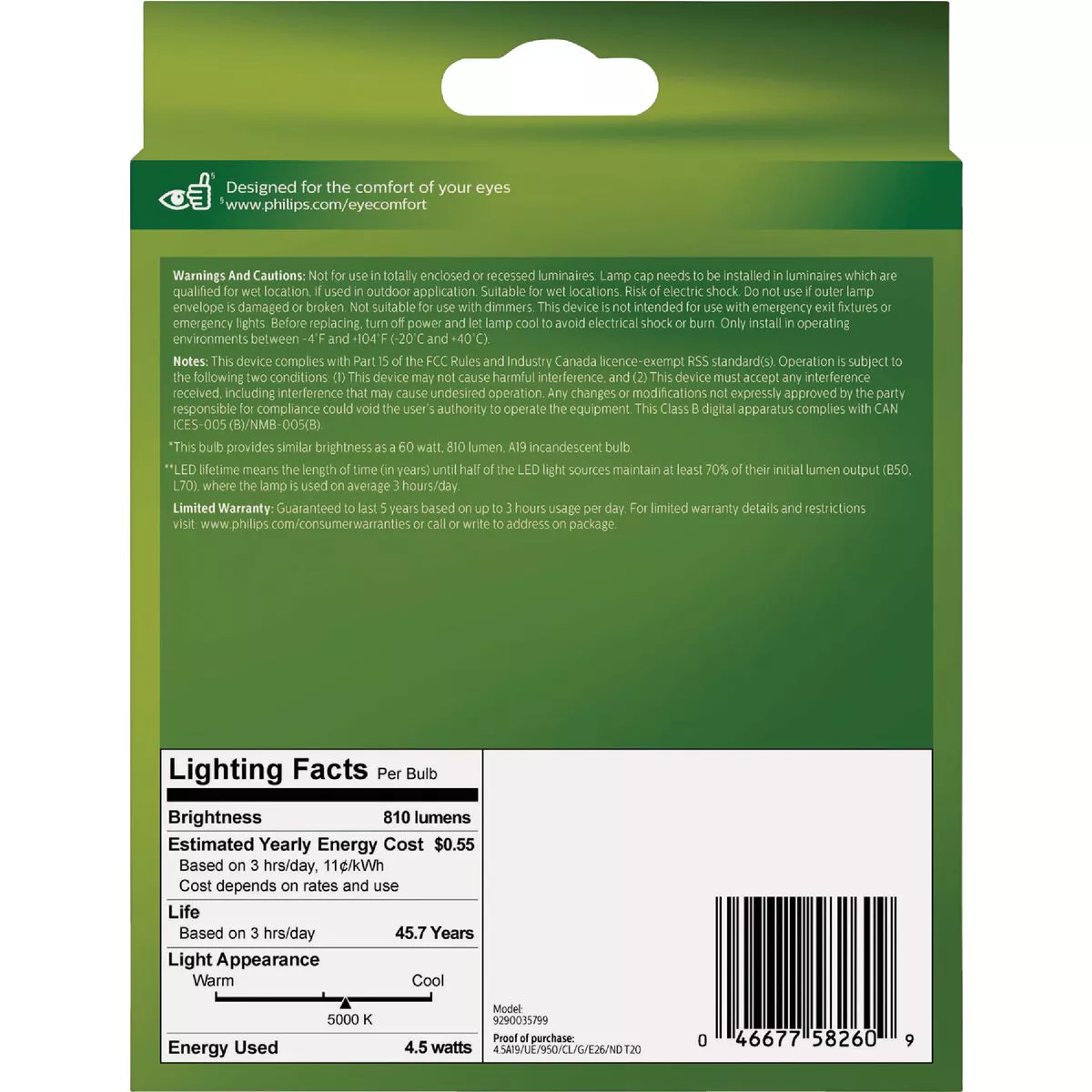 Philips Ultra Efficient 60W Equivalent Daylight A19 LED Light Bulb (2-Pack) - photo 3