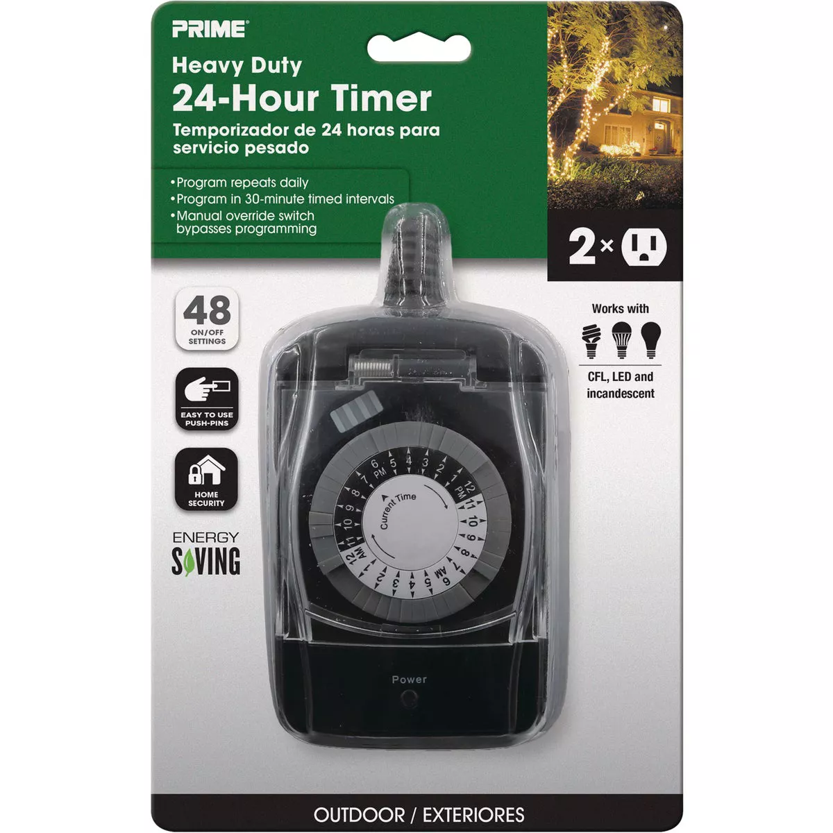 Prime 15A 125V 1875W Black 24 Hr. Outdoor Timer - photo 3