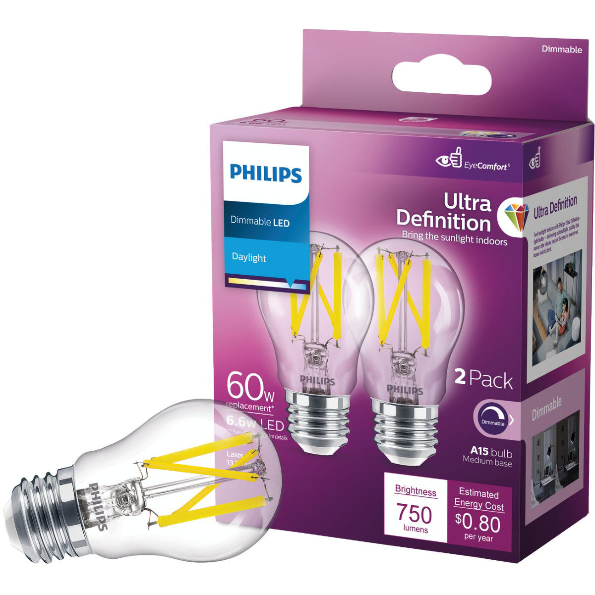 philips led a15 frosted ultra definition dimmable led light bulbs