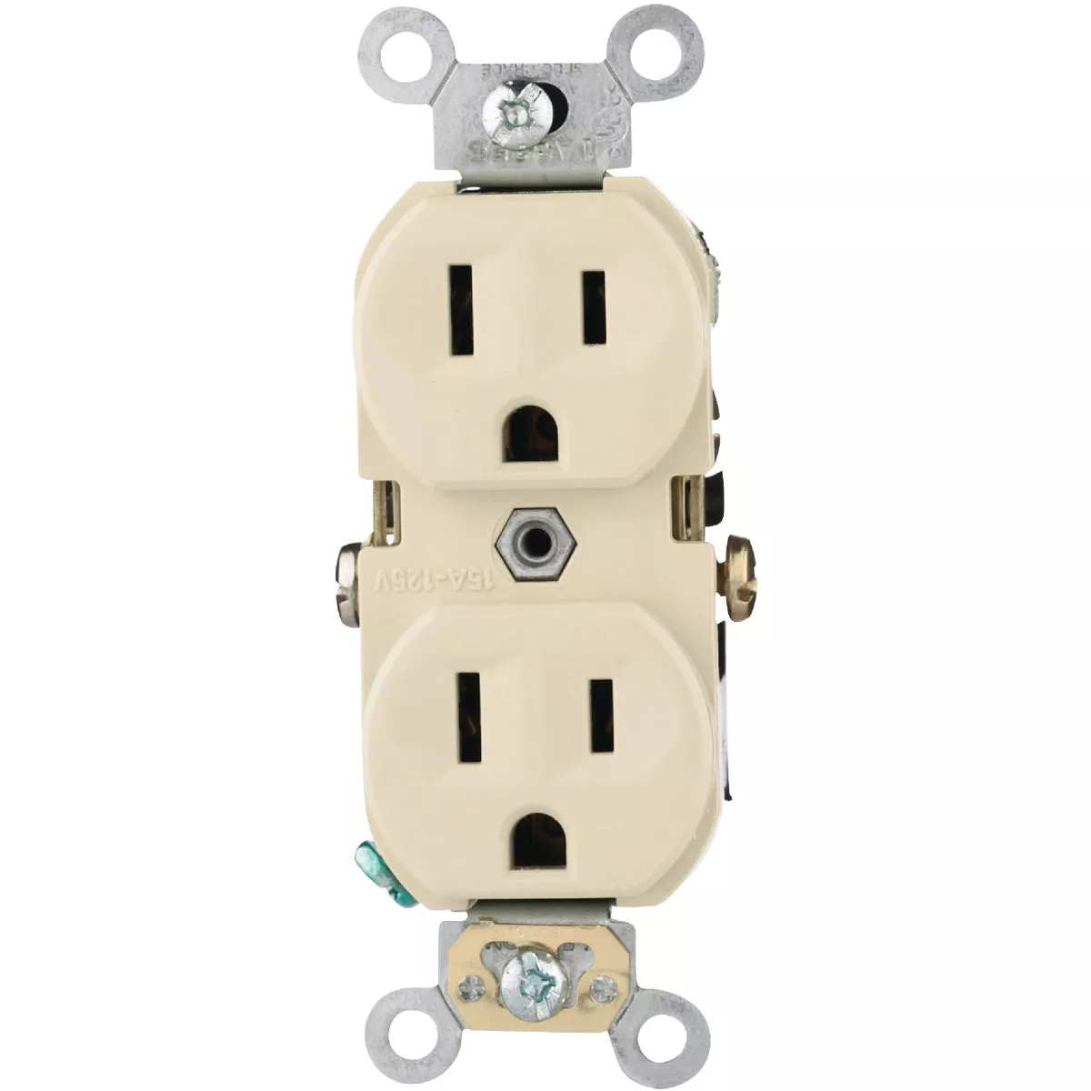 Leviton 15A Ivory Shallow Commercial Grade 5-15R Duplex Outlet - photo 3
