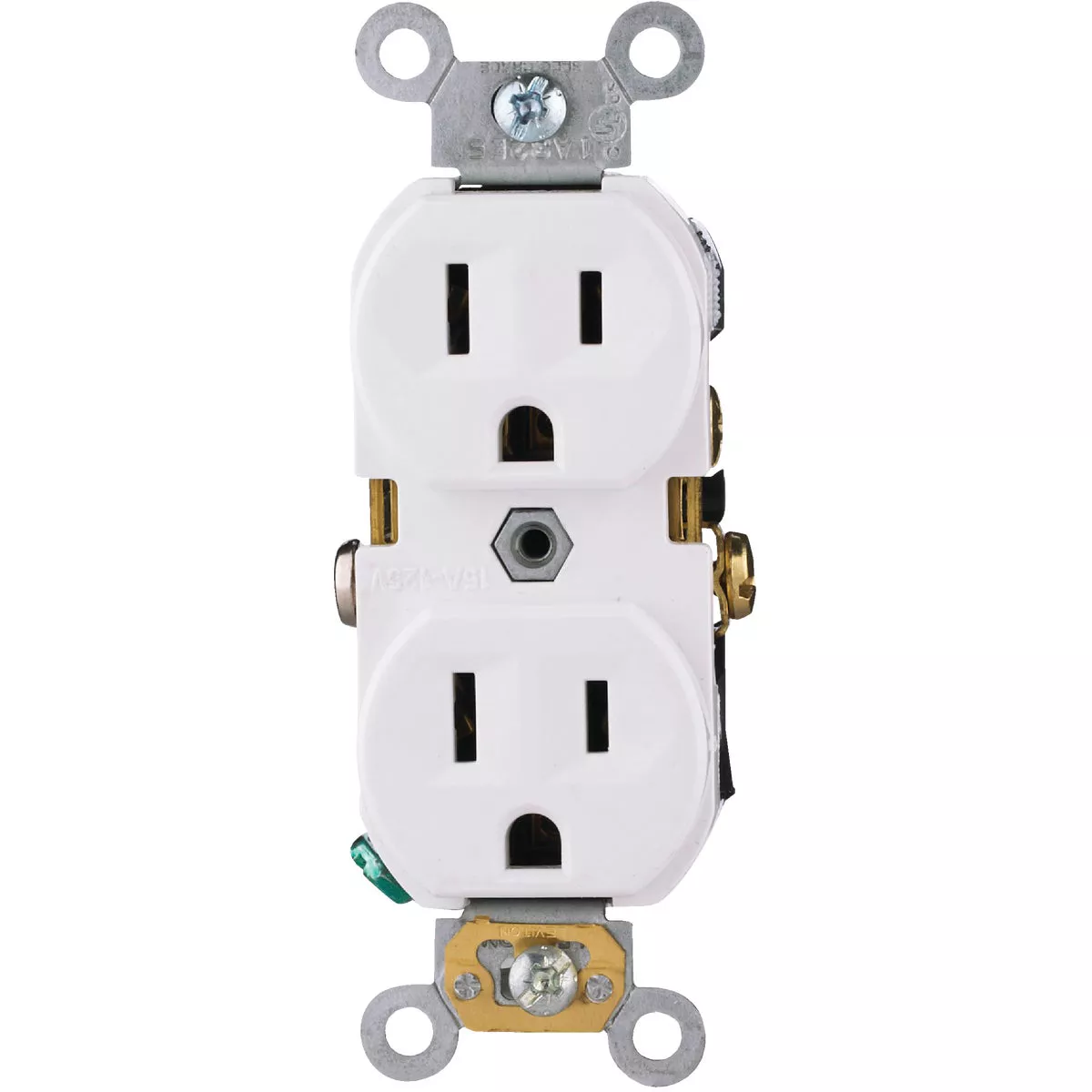 Leviton 15A White Shallow Commercial Grade 5-15R Duplex Outlet - photo 3