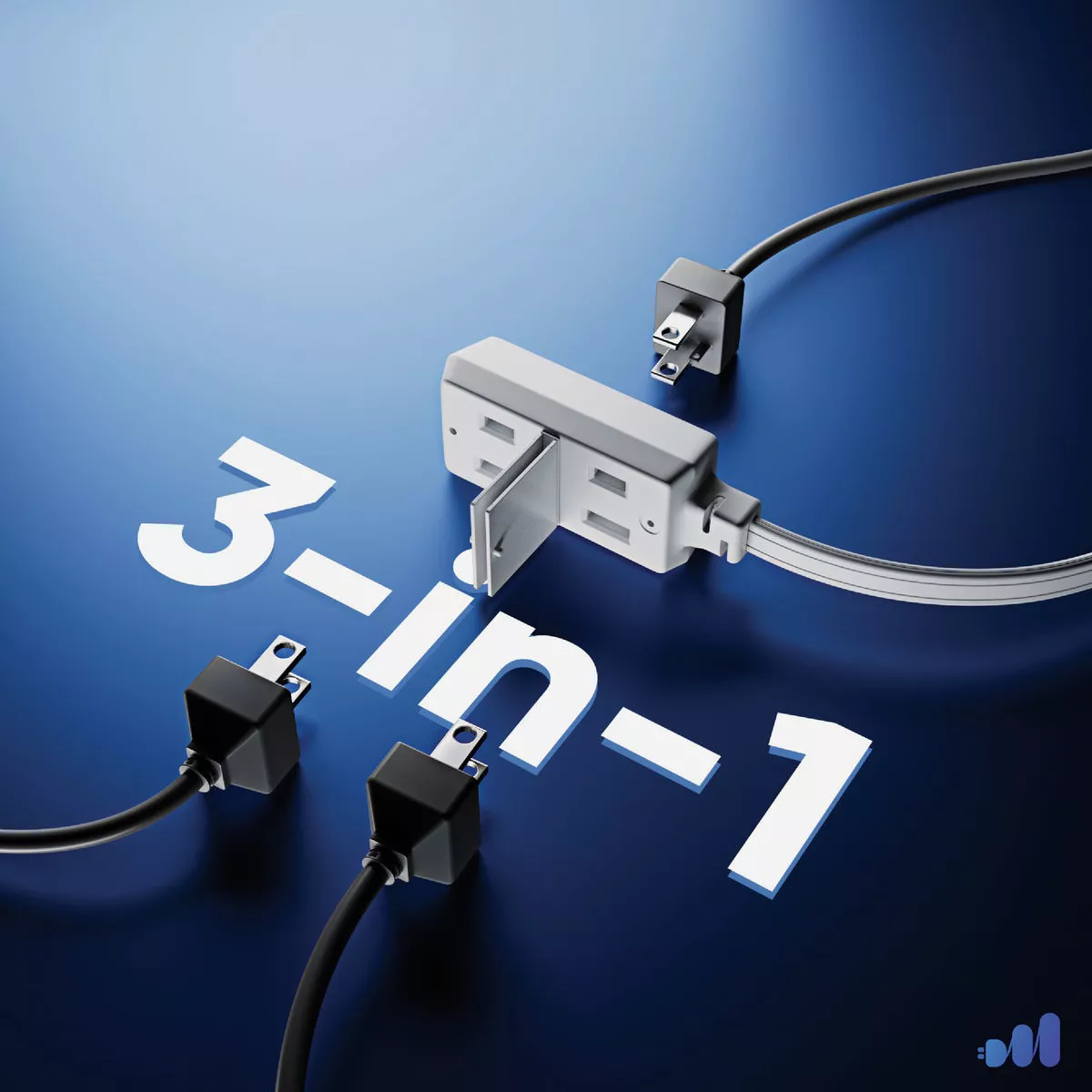 Maximm 1 Ft. 16/2 White 3-Outlet 360 Deg. Rotating Plug Extension Cord with Cover - photo 4