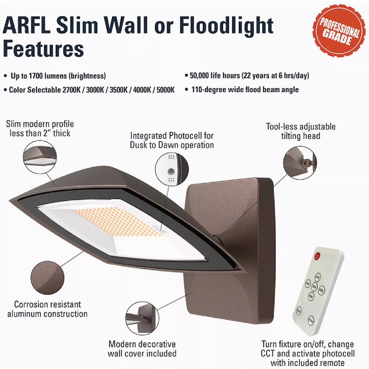 Halo Bronze Dusk to Dawn 30W LED Wall Floodlight - photo 5