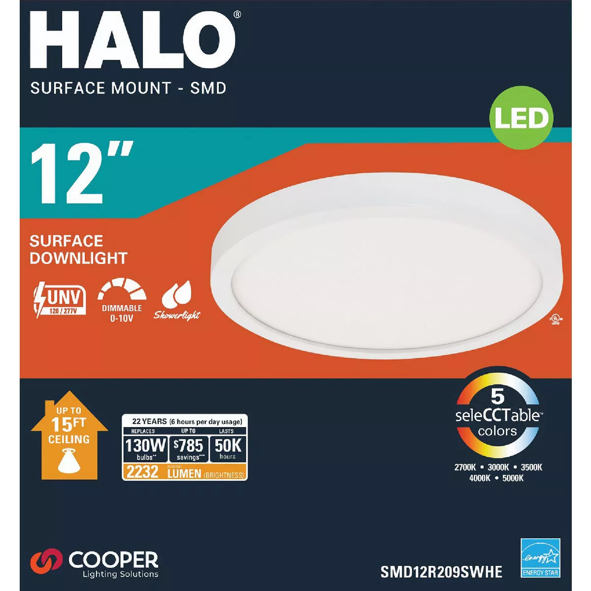 Halo 12 In. White LED Direct Mount Ceiling Light Fixture - photo 2