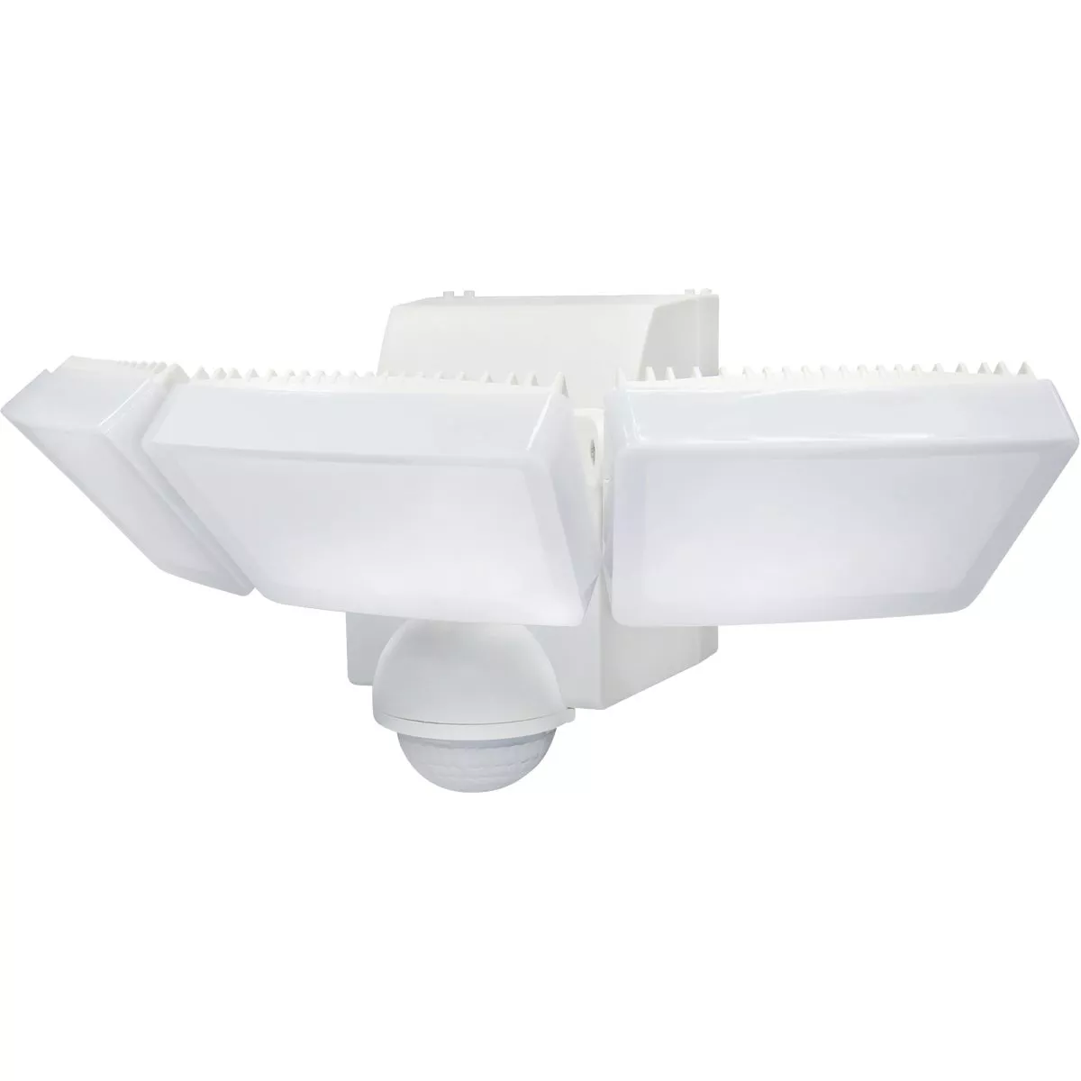 IQ America White 1200 Lm. LED Motion Sensing Battery Operated 3-Head Security Light Fixture