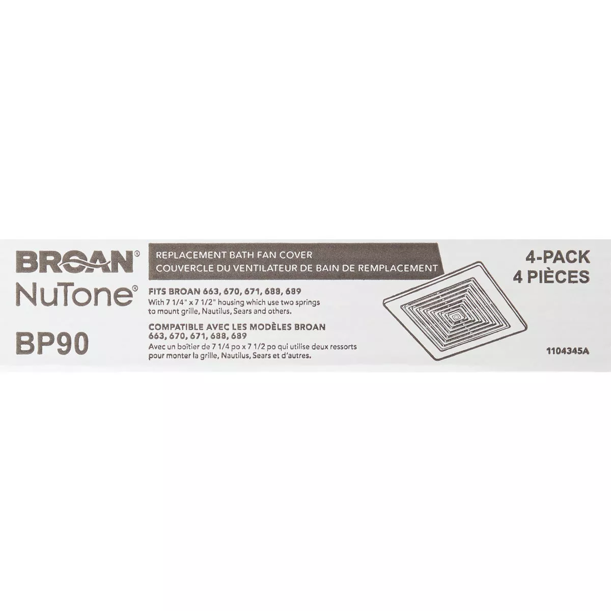 Broan-NuTone 9-1/4 In. W. x 9 In. L. White Exhaust Fan Replacement Grille - photo 3