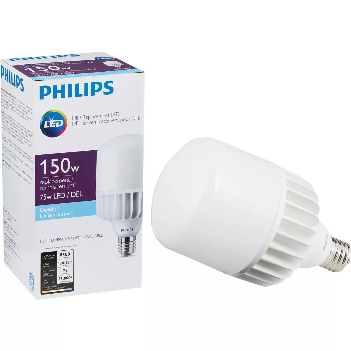Philips 150W HID Equivalent Frosted T-Shape Mogul Base LED High-Intensity Replacement Light Bulb