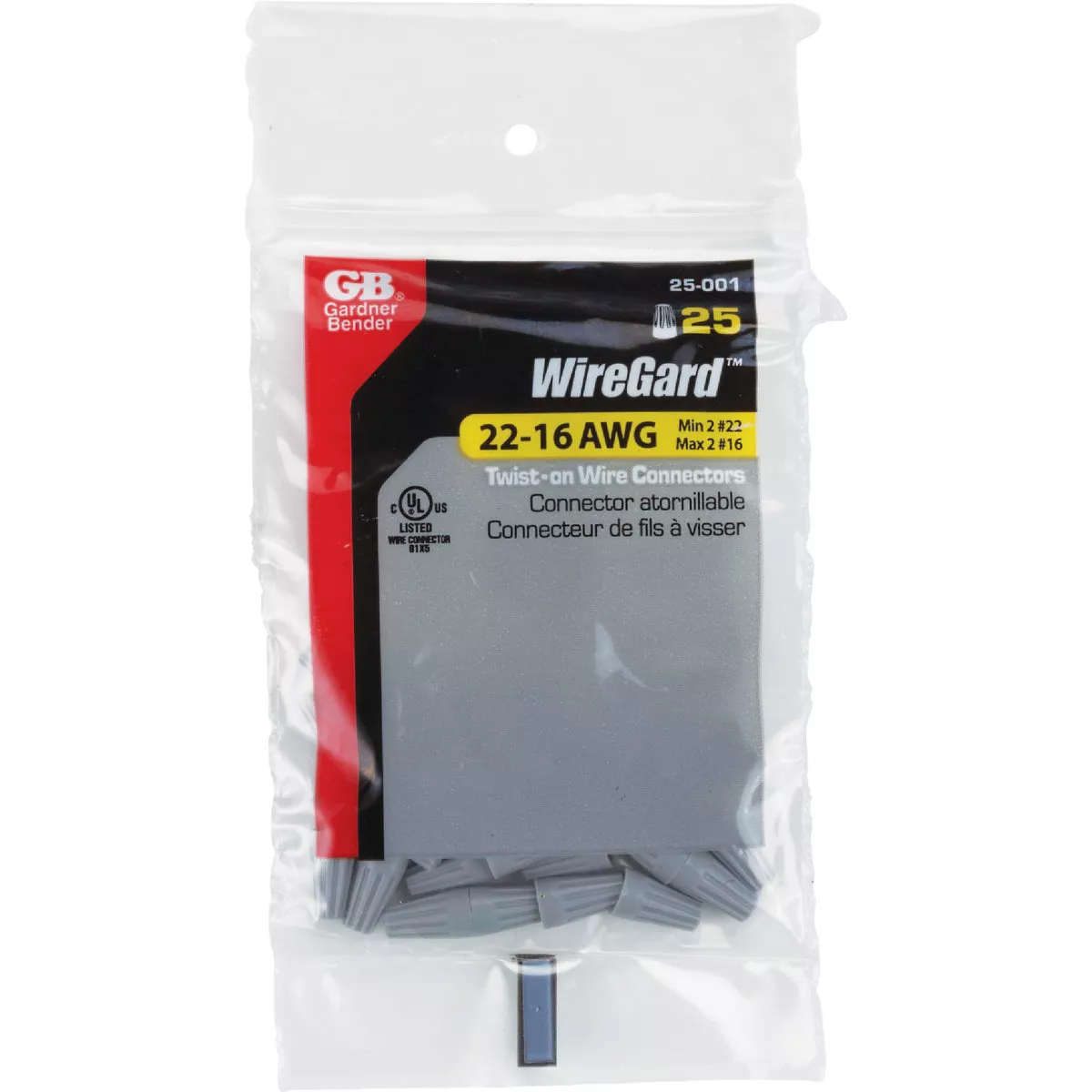 Gardner Bender WingGard Miniature Gray 22 AWG to 16 AWG Wire Connector (25-Pack) - photo 2