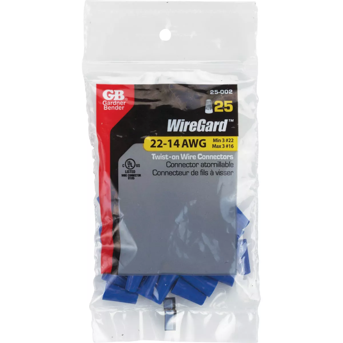 Gardner Bender WingGard Extra Small Blue 22 AWG to 16 AWG Wire Connector (25-Pack) - photo 2