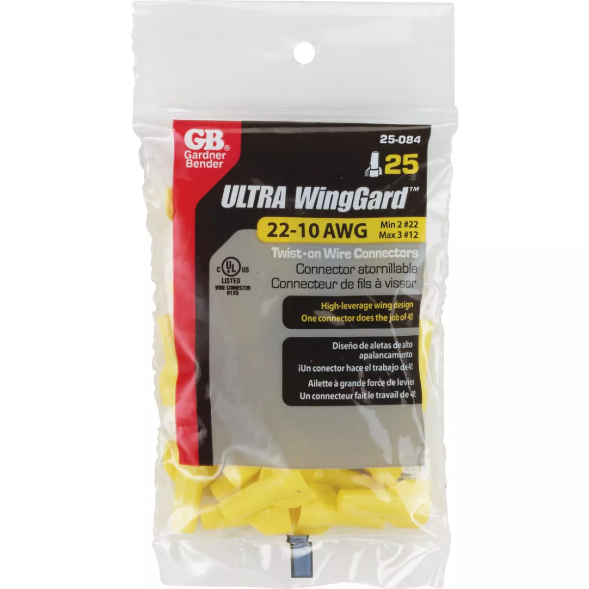 Gardner Bender WingGard Small Yellow 22 AWG to 10 AWG Wire Connector (25-Pack) - photo 2