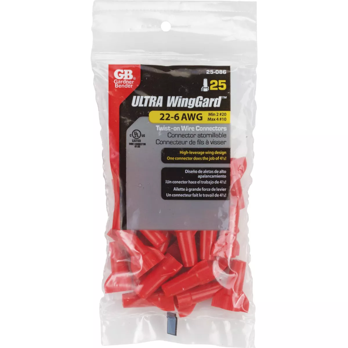 Gardner Bender WingGard Medium Red 22 AWG to 6 AWG Wire Connector (25-Pack) - photo 2