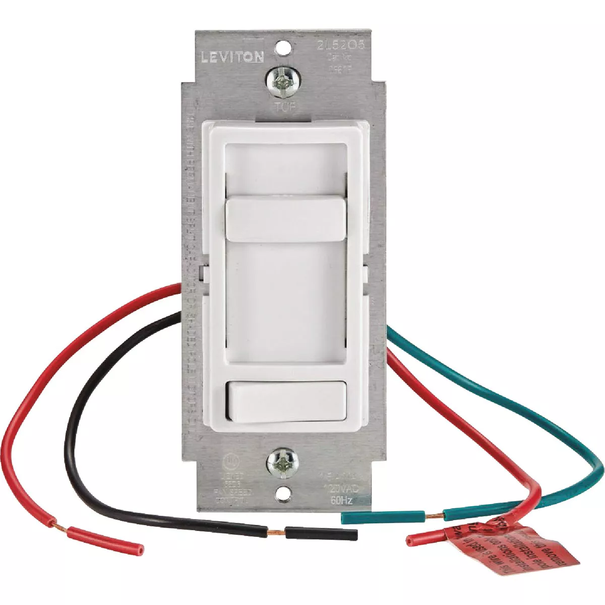 Leviton White Decora SureSlide Quiet Fan Speed Control