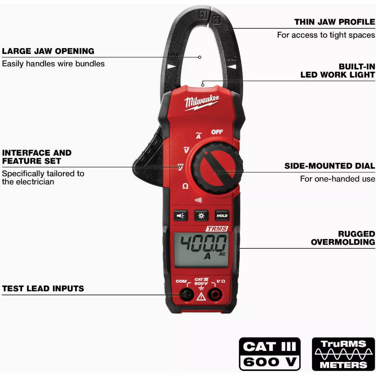 Milwaukee 400A Clamp Meter - photo 2