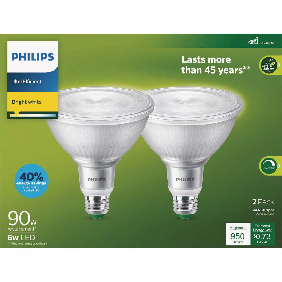Philips Ultra Efficient 90W Equivalent Bright White PAR38 LED Bulb (2-Pack) - photo 2