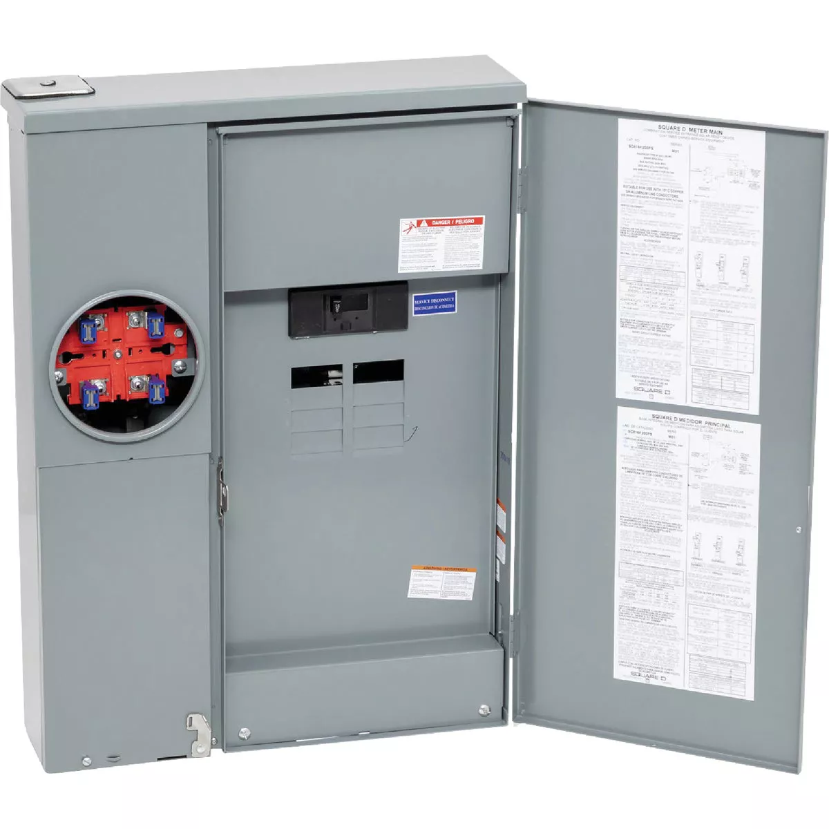Square D HOM 200A 8-Space 16-Pole Rainproof Plug On Neutral Outdoor Meter Breaker Panel - photo 2