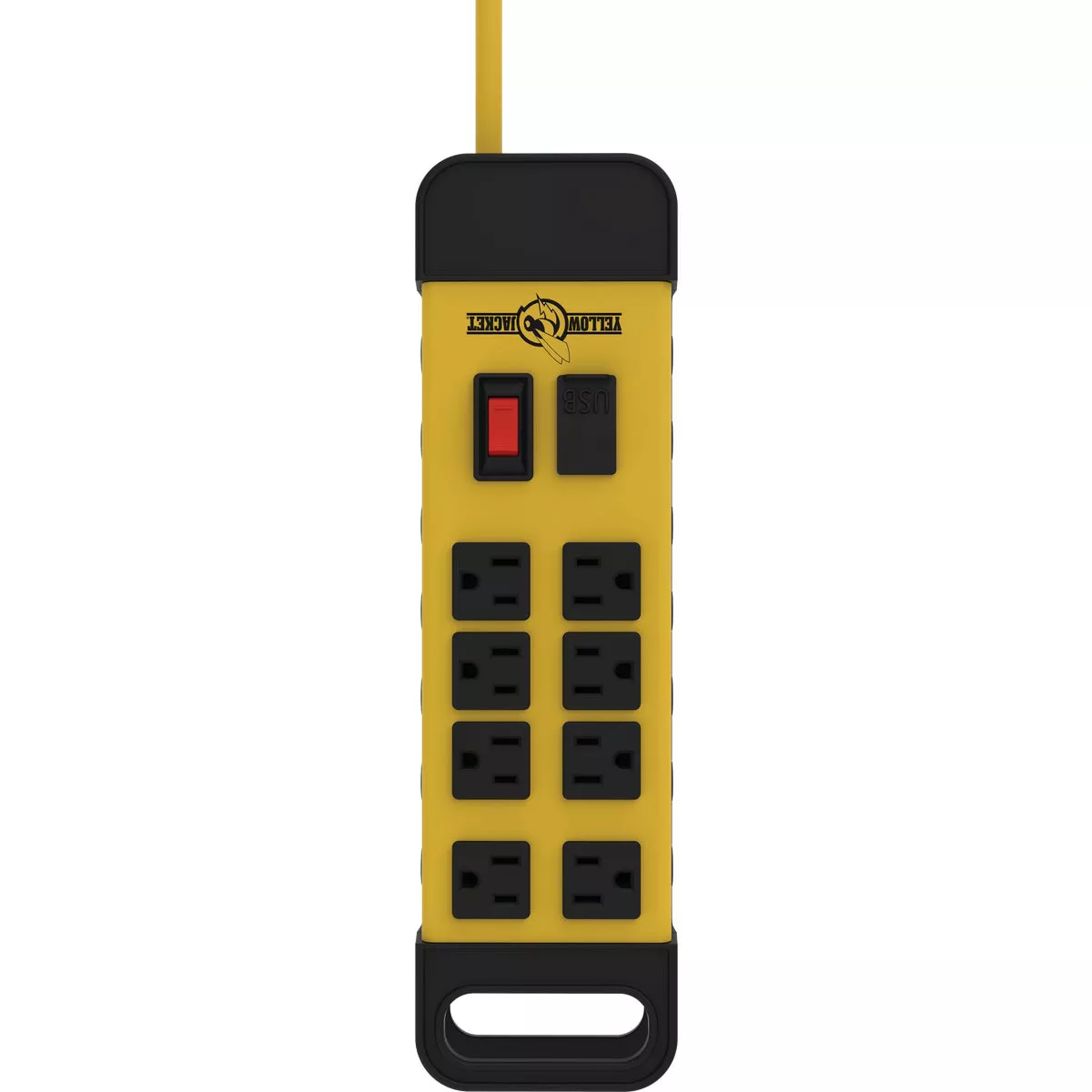 Yellow Jacket 8-Outlet Yellow Metal Power Block with 6 Ft. Cord
