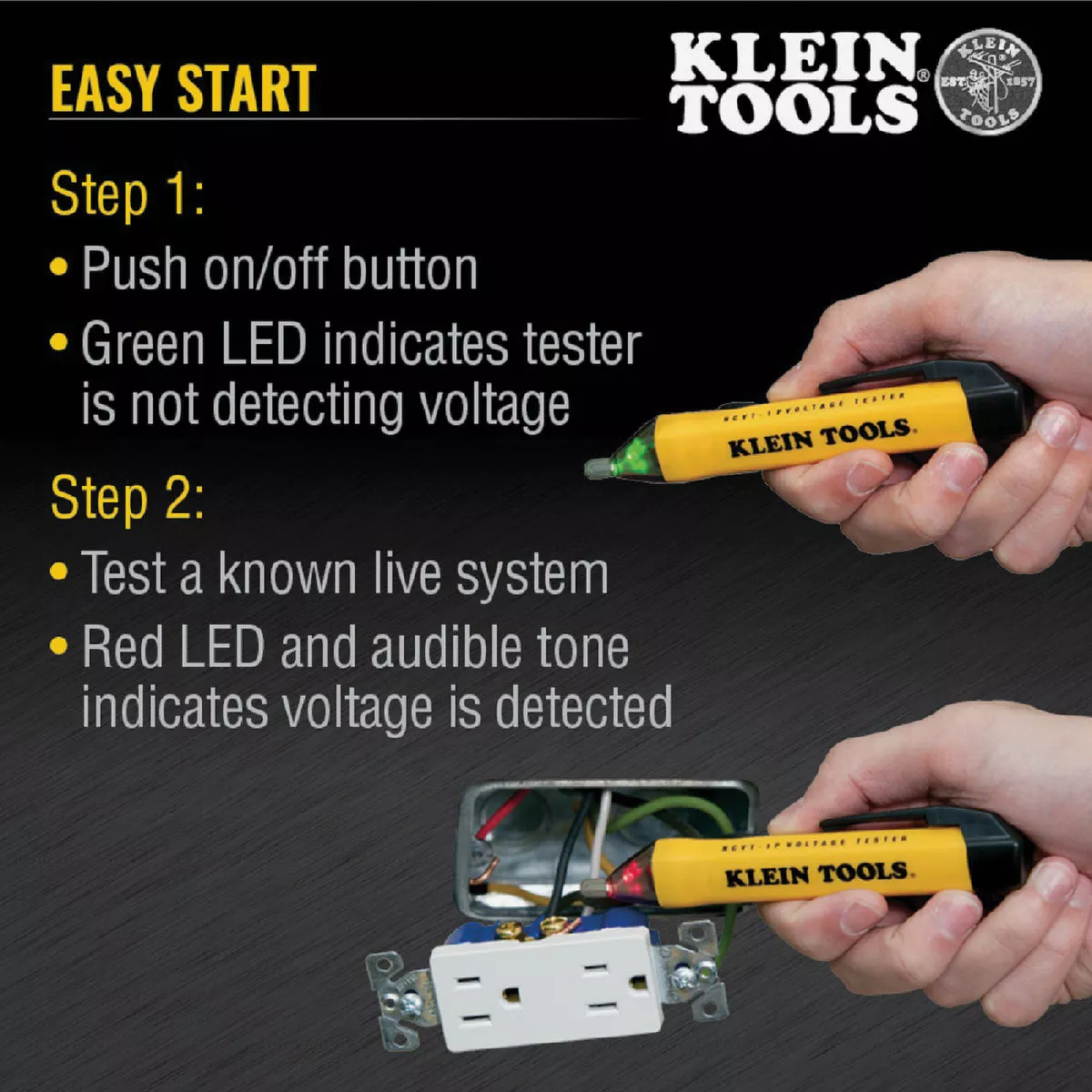 Klein Non-Contact Green LED Voltage Tester Pen - photo 2