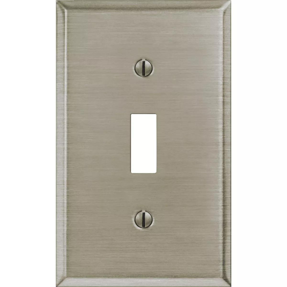 Amerelle 1-Gang Stamped Steel Toggle Switch Wall Plate, Brushed Nickel - photo 3