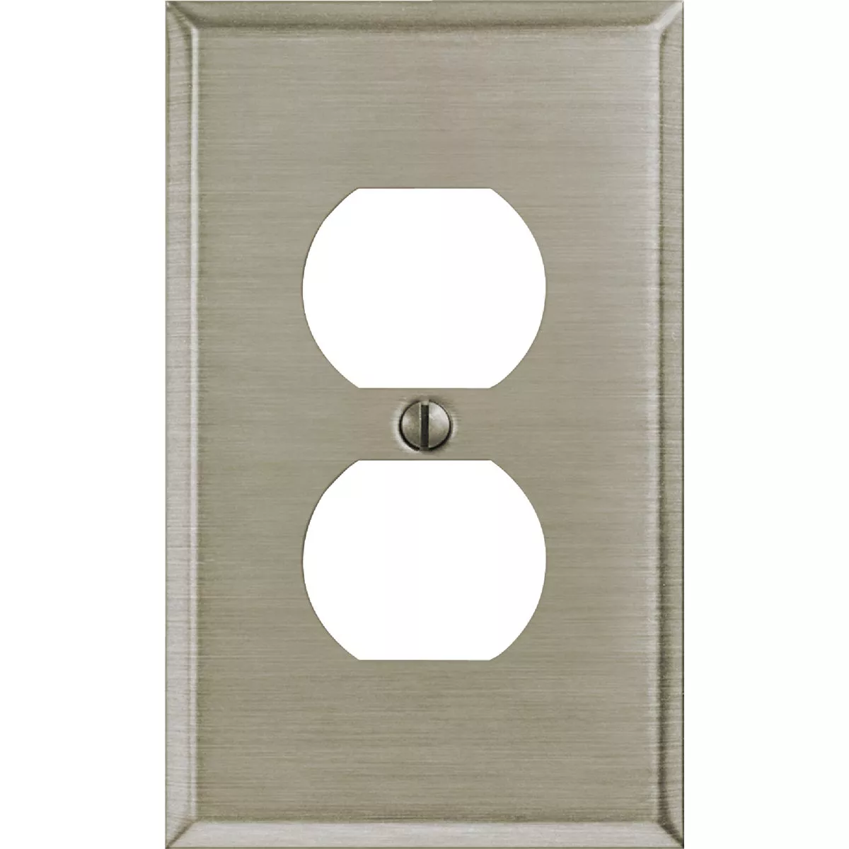 Amerelle 1-Gang Stamped Steel Outlet Wall Plate, Brushed Nickel - photo 4