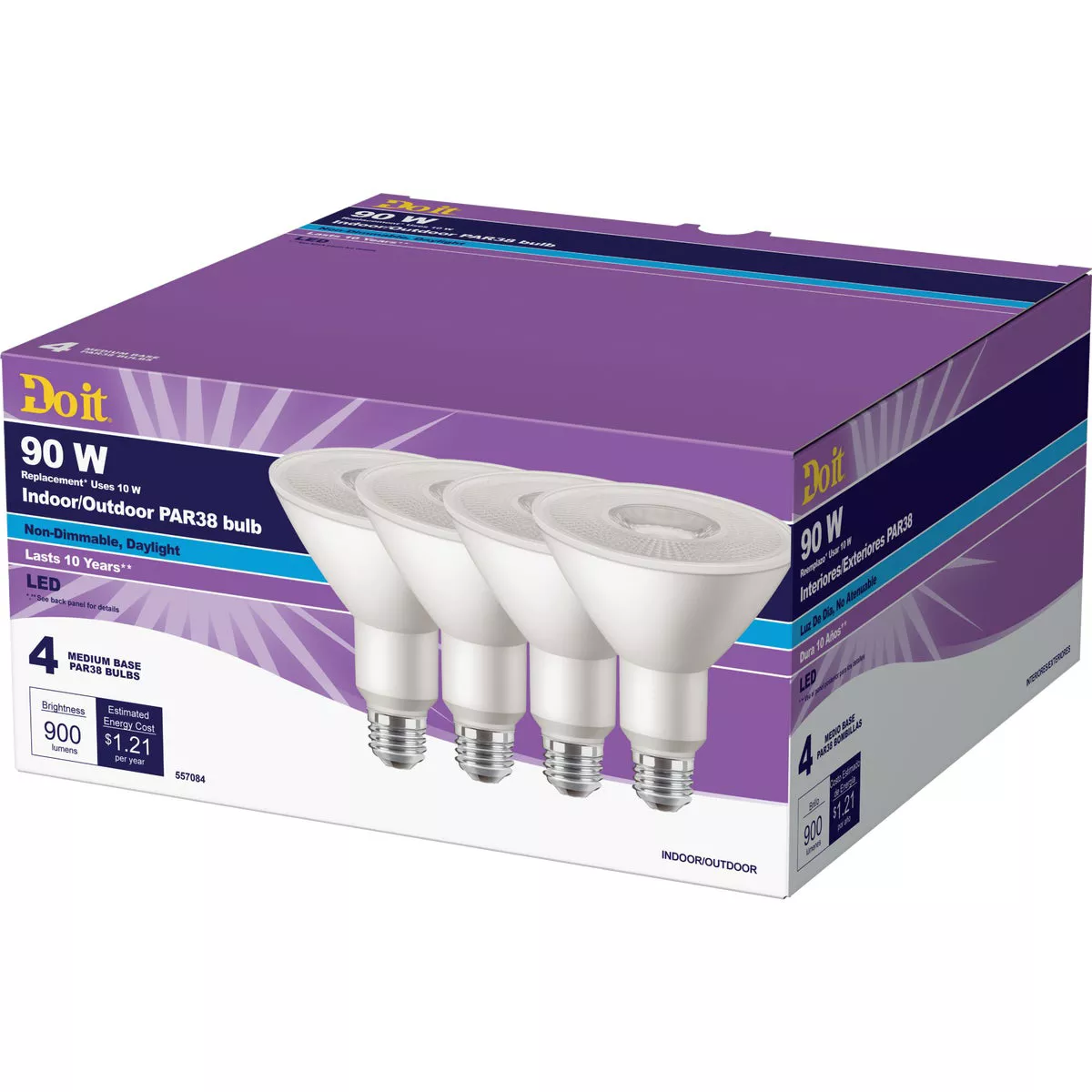 Do it 90W Equivalent Daylight PAR38 Medium LED Floodlight Light Bulb, Title 20 (4-Pack) - photo 2