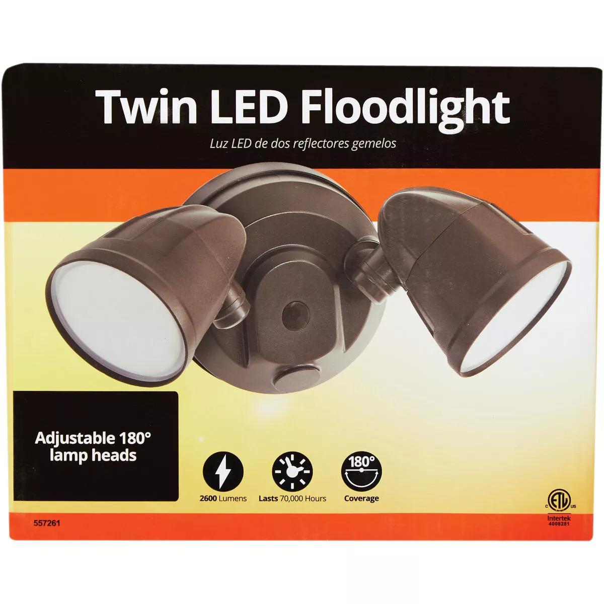 Bronze Twin Head LED Floodlight Fixture - photo 2