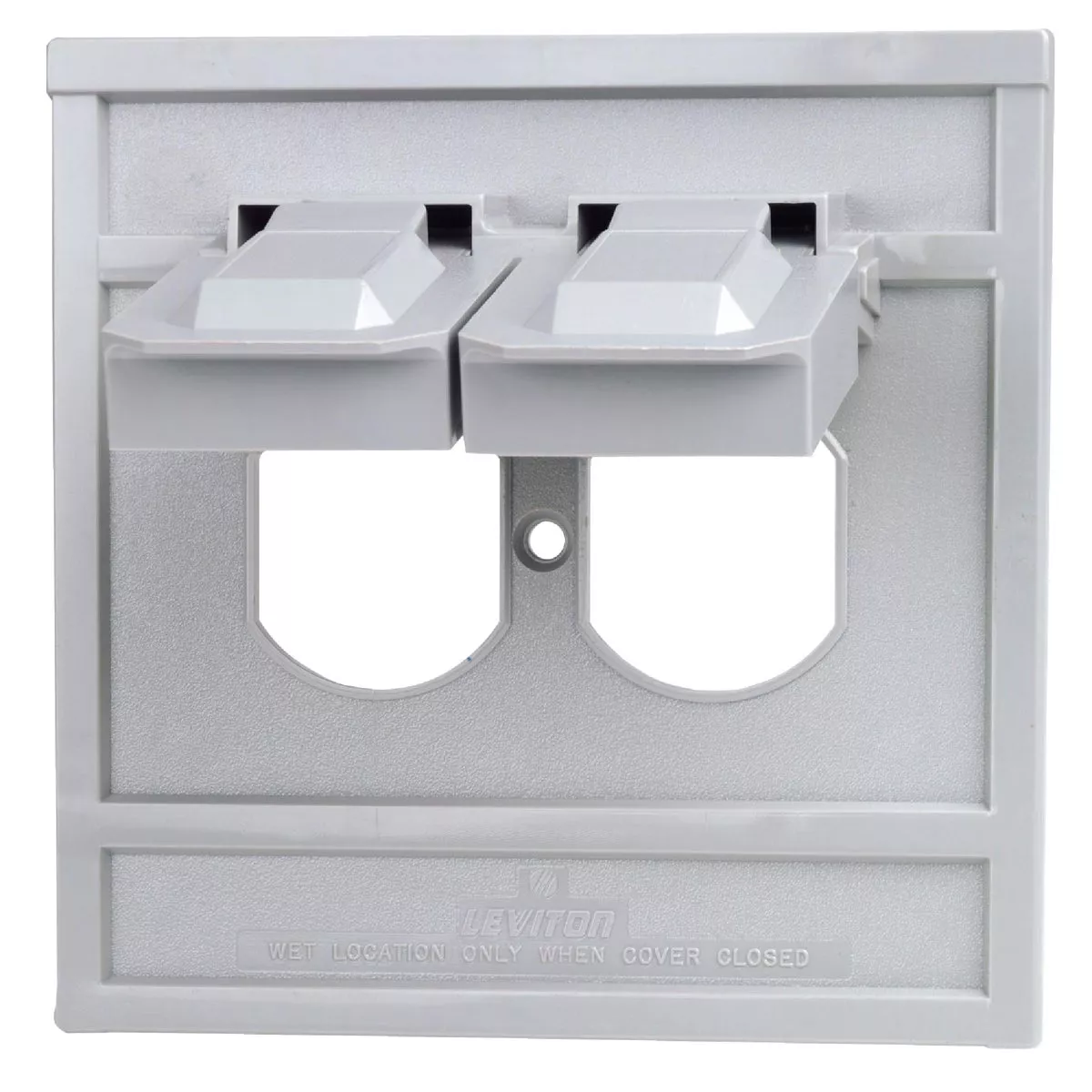 Leviton Single Gang Duplex Horizontal Commercial Grade Weatherproof Outdoor Outlet Cover