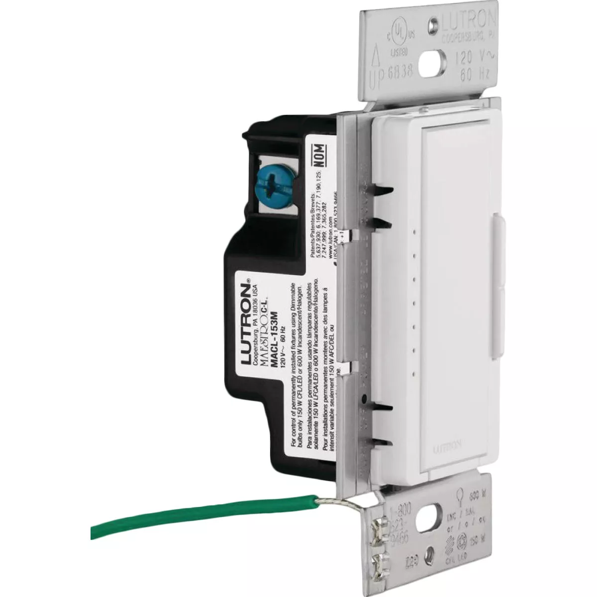 Lutron Maestro Halogen/Incandescent/LED/CFL White Digital Slide Dimmer Switch - photo 12