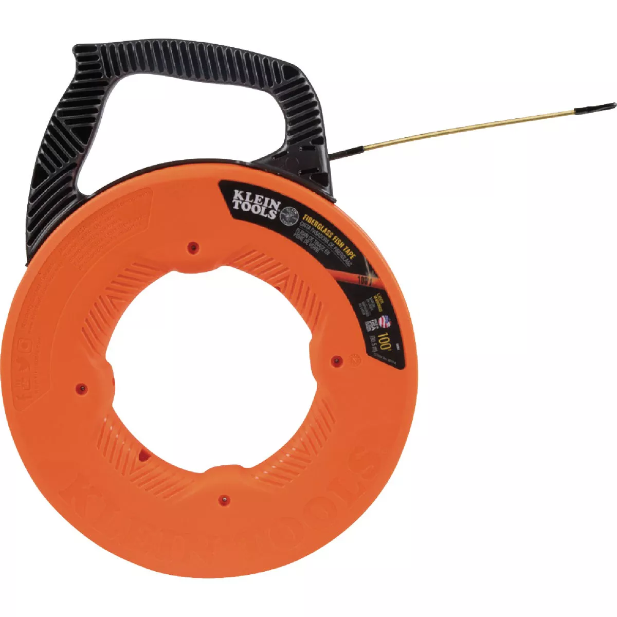 Klein 3/16 In. W. x 100 Ft. L. Fiberglass Fish Tape with Spiral Steel Leader - photo 9