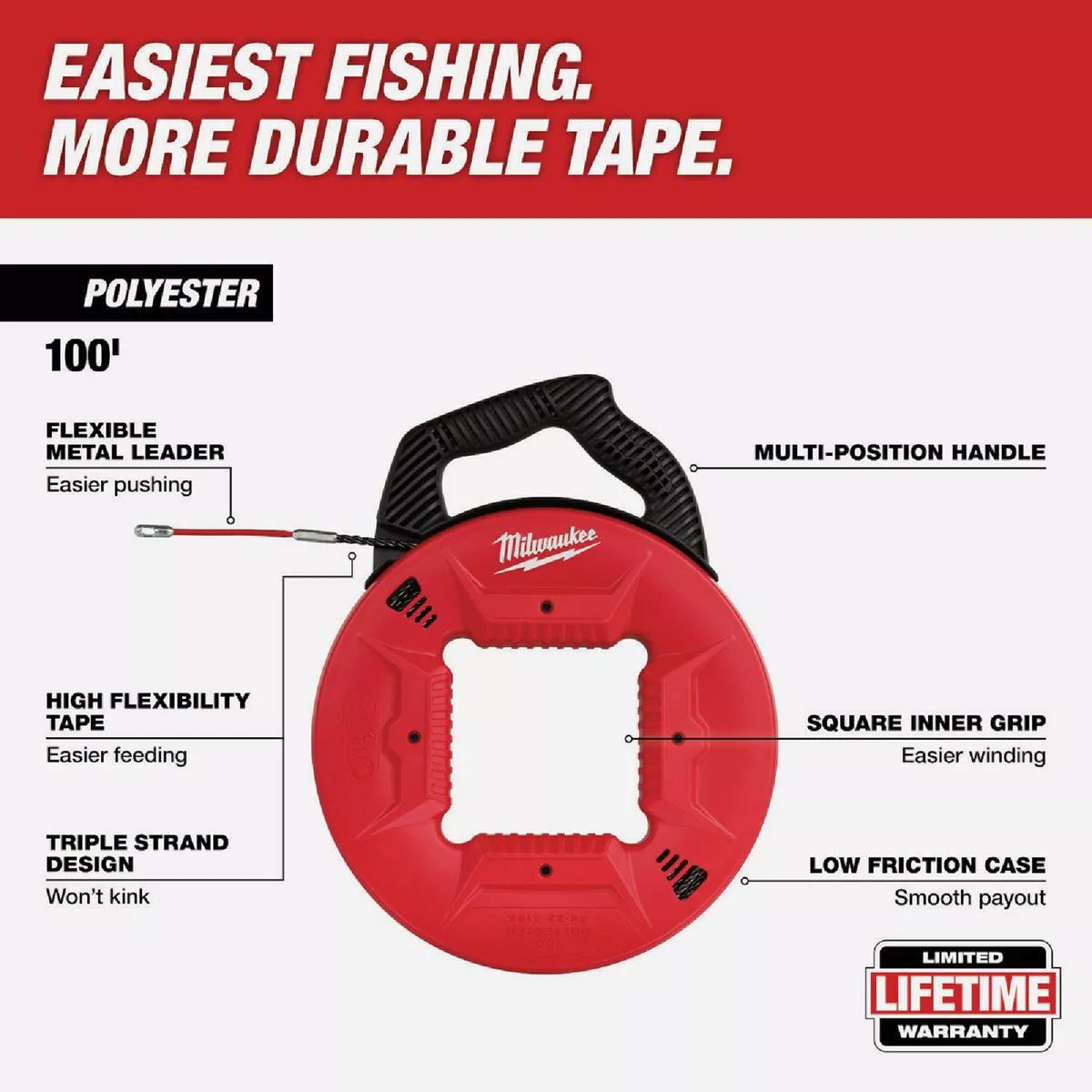 Milwaukee 100 Ft. Polyester Fish Tape - photo 4