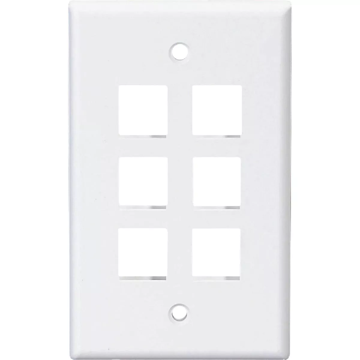 Leviton Quickport 6-Port White Flush Mount Wall Plate